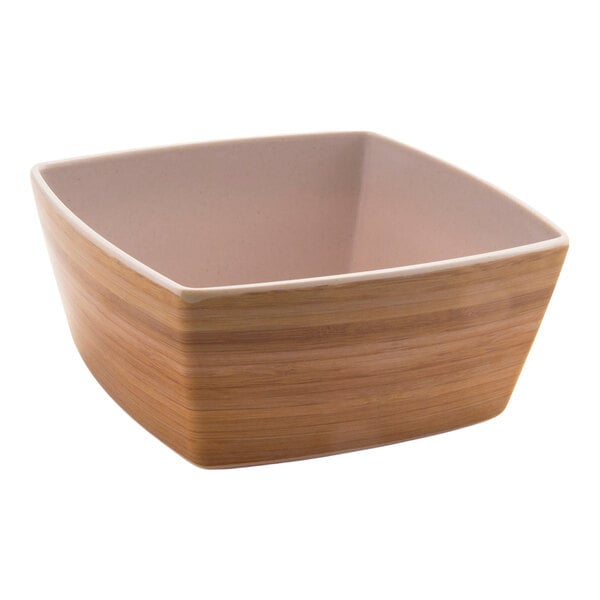Front of House Platewise Mod 36 oz. Natural Bamboo Square Bowl - 6/Case