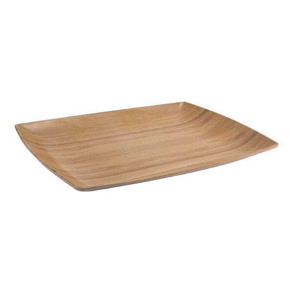 Front of House Platewise Mod 12" x 9" Natural Bamboo Rectangular Plate - 6/Case
