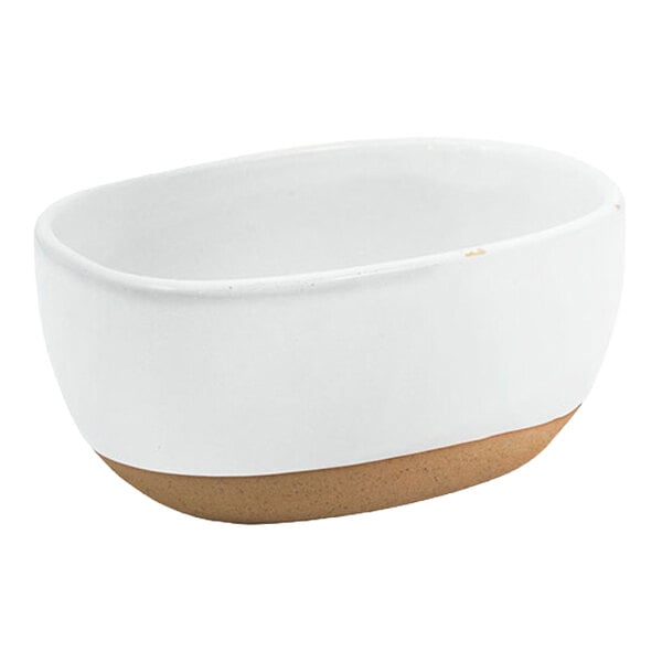 Front of the House Artefact 4" x 3" White Porcelain Holder / Sugar Caddy - 6/Case