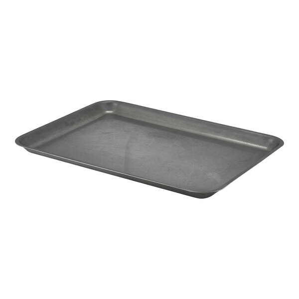GenWare by Steelite International 14 3/4" x 10 1/2" Vintage Stainless Steel Tray - 12/Case