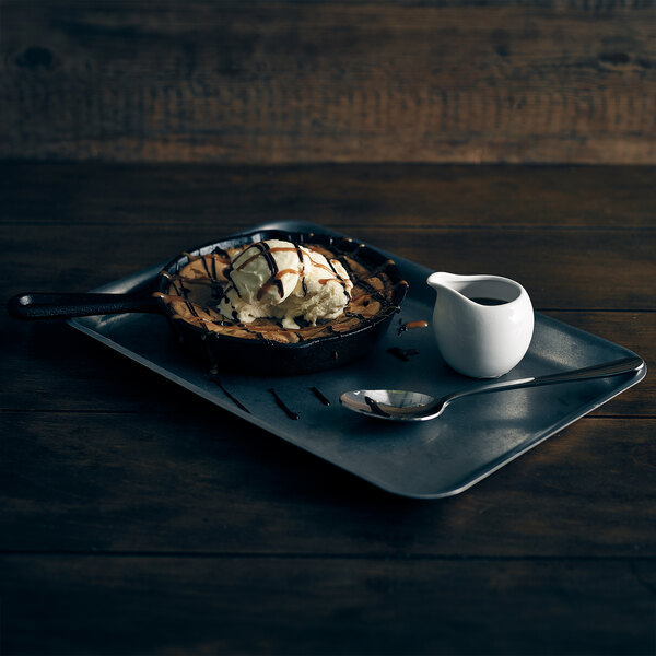 GenWare by Steelite International 14 3/4" x 10 1/2" Vintage Stainless Steel Tray - 12/Case