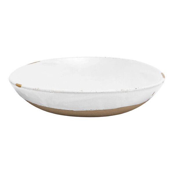 Front of the House Artefact 58 oz. White Round Porcelain Low Bowl - 4/Case