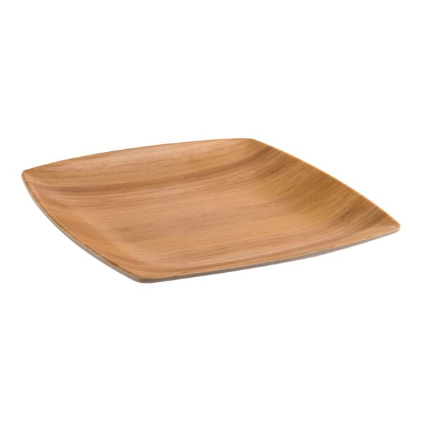 Front of House Platewise Mod 6 1/2" Natural Bamboo Square Plate - 12/Case