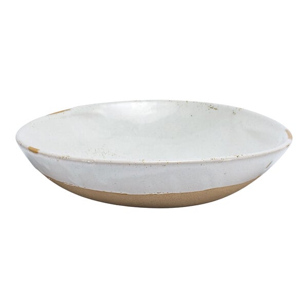 Front of the House Artefact 58 oz. Ash Round Porcelain Low Bowl - 4/Case