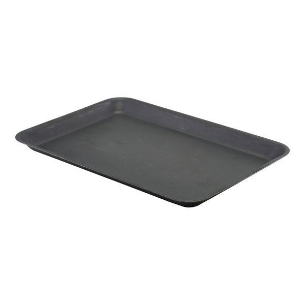 GenWare by Steelite International 12 1/2" x 8 5/8" Vintage Black Stainless Steel Tray - 12/Case