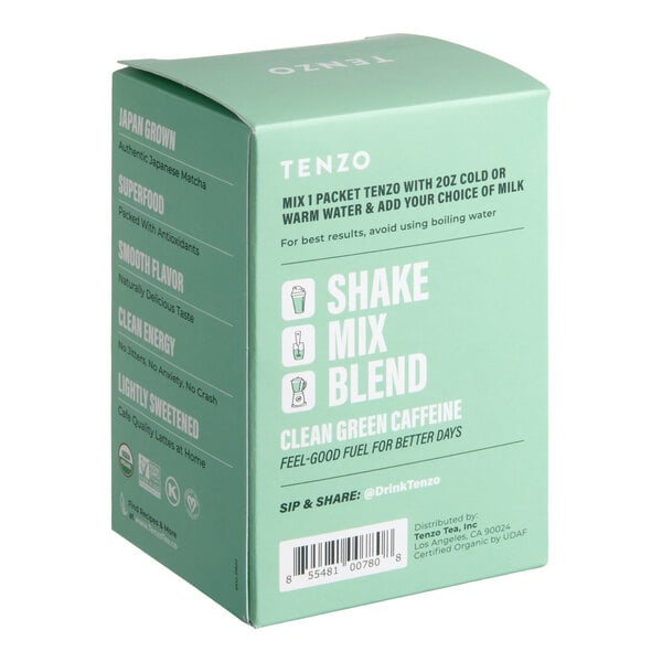 Tenzo Organic Sweetened Matcha Latte Mix Single-Serve Tea Stick 2 Gram - 120/Case