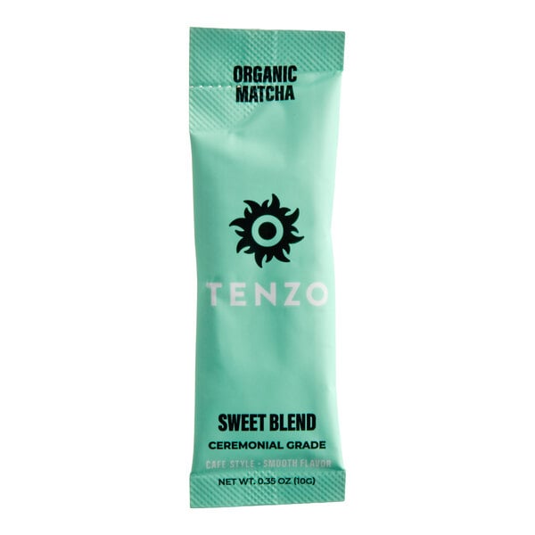 Tenzo Organic Sweetened Matcha Latte Mix Single-Serve Tea Stick 2 Gram - 120/Case