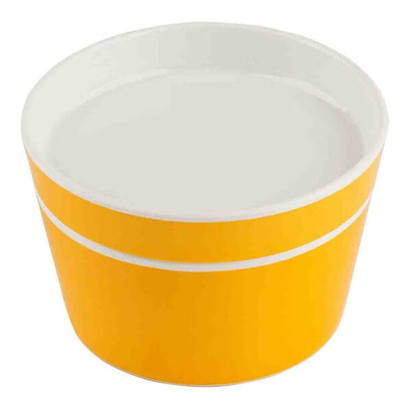 TableCraft Marvista Collection 0.5 Qt. Round Clementine Melamine Bowl and Lid - 6/Case
