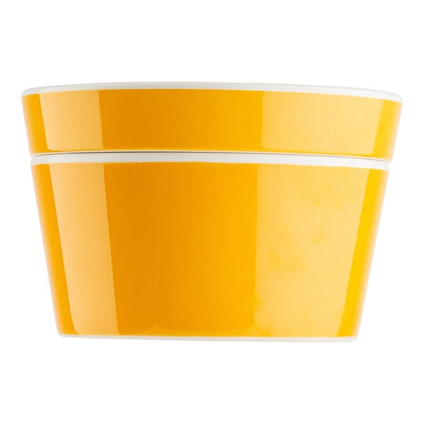 TableCraft Marvista Collection 0.5 Qt. Round Clementine Melamine Bowl and Lid - 6/Case