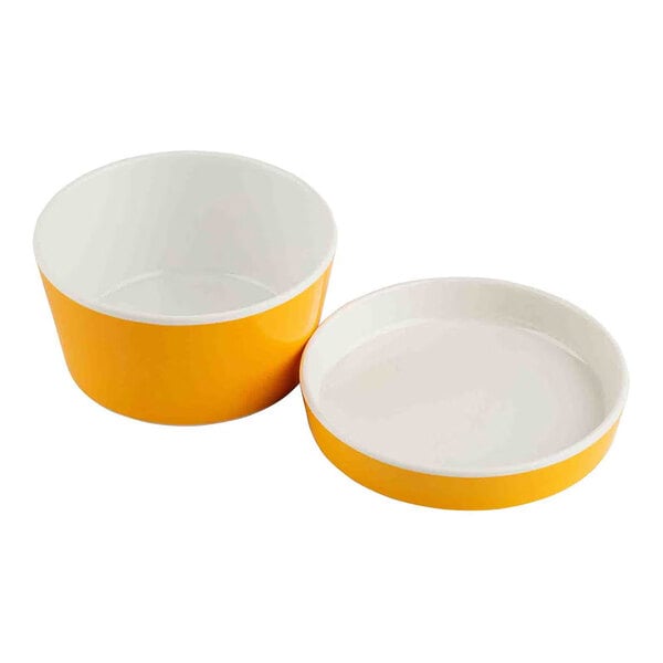 TableCraft Marvista Collection 0.5 Qt. Round Clementine Melamine Bowl and Lid - 6/Case