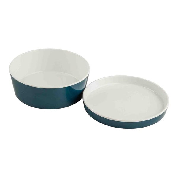TableCraft Marvista Collection 2.5 Qt. Round Lagoon Melamine Bowl and Lid - 4/Case
