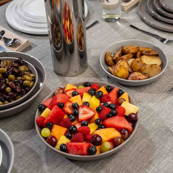 TableCraft Flynn Collection 48 oz. Dove Melamine Serving Bowl - 12/Case