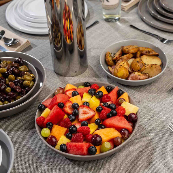 TableCraft Flynn Collection 48 oz. Dove Melamine Serving Bowl - 12/Case