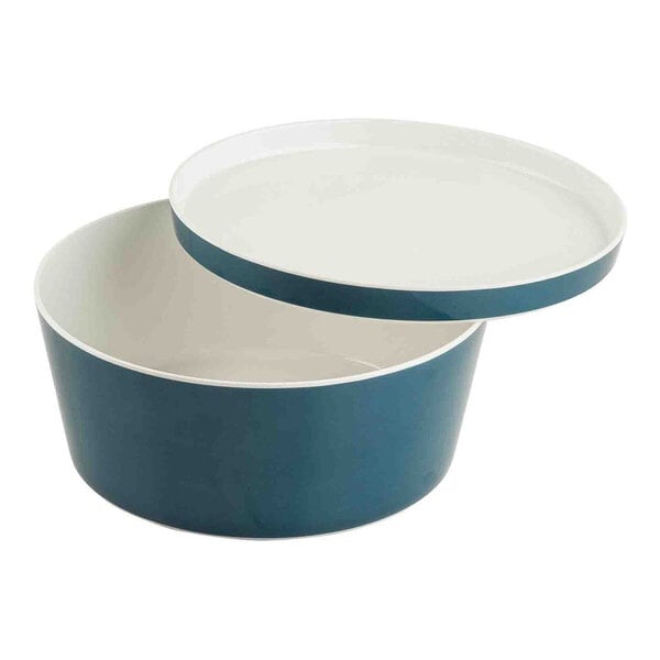 TableCraft Marvista Collection 4.5 Qt. Round Lagoon Melamine Bowl and Lid - 2/Case