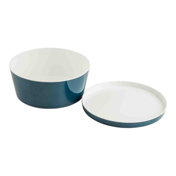 TableCraft Marvista Collection 4.5 Qt. Round Lagoon Melamine Bowl and Lid - 2/Case