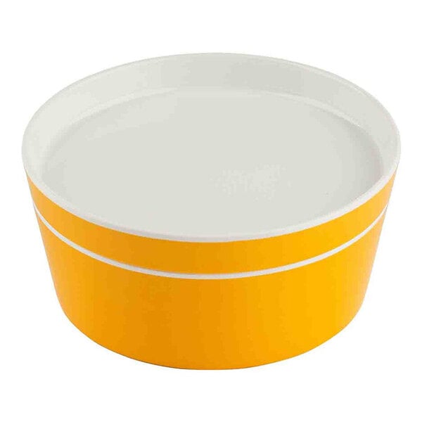 TableCraft Marvista Collection 4.5 Qt. Round Clementine Melamine Bowl and Lid - 2/Case