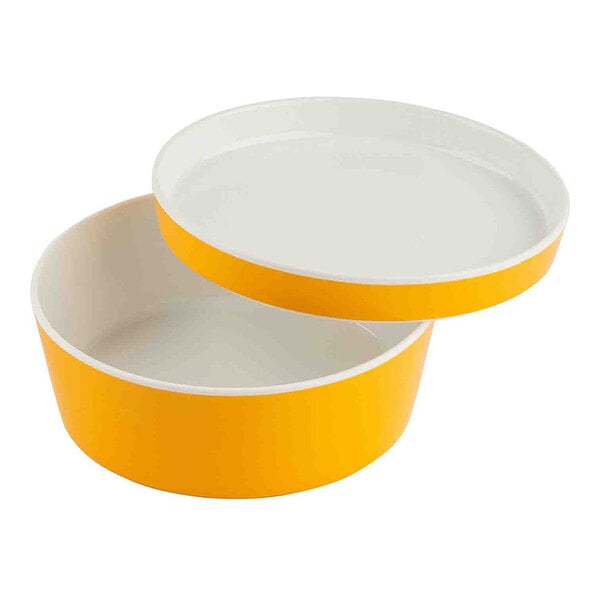 TableCraft Marvista Collection 4.5 Qt. Round Clementine Melamine Bowl and Lid - 2/Case
