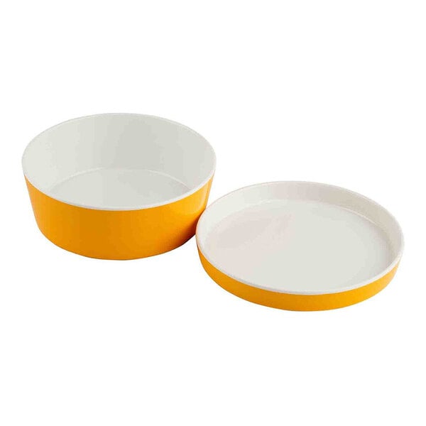 TableCraft Marvista Collection 4.5 Qt. Round Clementine Melamine Bowl and Lid - 2/Case