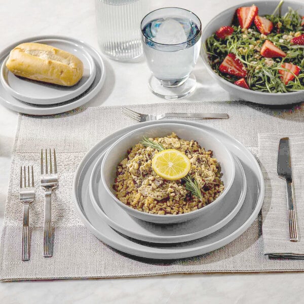 TableCraft Flynn Collection 7 1/2" Dove Melamine Serving Plate - 12/Case