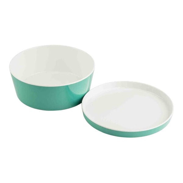 TableCraft Marvista Collection 2.5 Qt. Round Jade Melamine Bowl and Lid - 4/Case