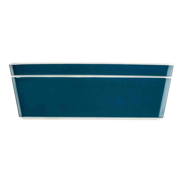 TableCraft Marvista Collection 3 Qt. Rectangular Lagoon Melamine Bowl and Lid - 3/Case