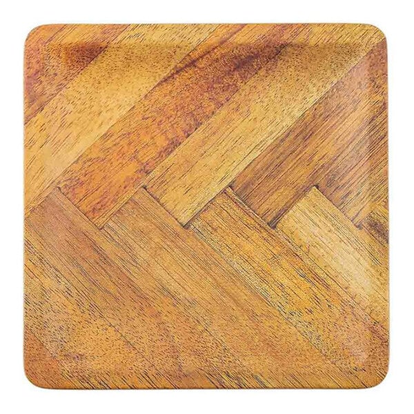 TableCraft Aeris Collection 6" Wood Pattern Square Melamine Serving Plate - 10/Case