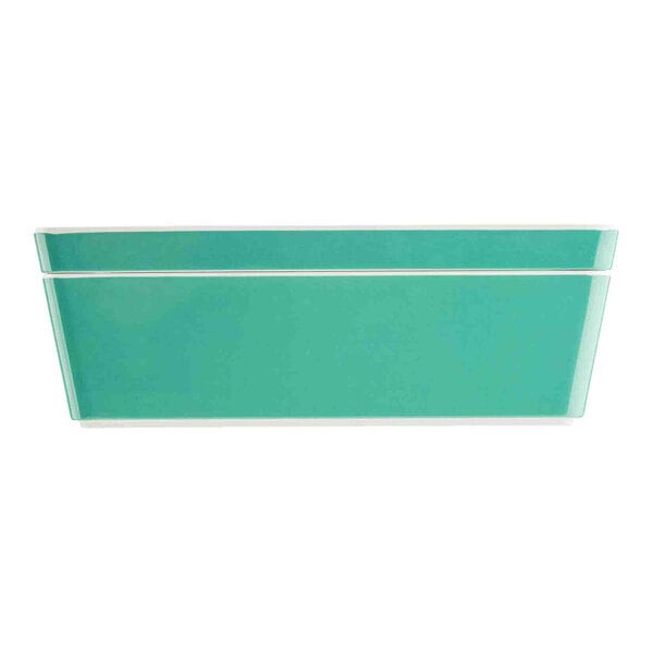 TableCraft Marvista Collection 3 Qt. Rectangular Jade Melamine Bowl and Lid - 3/Case