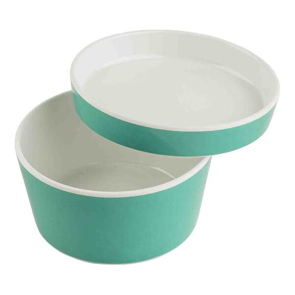 TableCraft Marvista Collection 0.5 Qt. Round Jade Melamine Bowl and Lid - 6/Case