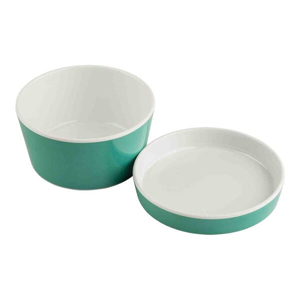TableCraft Marvista Collection 0.5 Qt. Round Jade Melamine Bowl and Lid - 6/Case