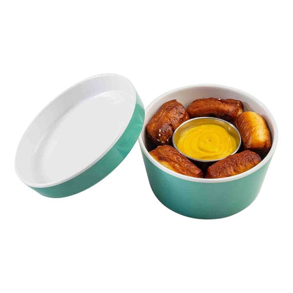 TableCraft Marvista Collection 0.5 Qt. Round Jade Melamine Bowl and Lid - 6/Case