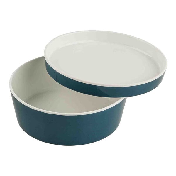 TableCraft Marvista Collection 1 Qt. Round Lagoon Melamine Bowl and Lid - 4/Case