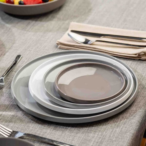 TableCraft Flynn Collection 6" Mocha Melamine Serving Plate - 12/Case