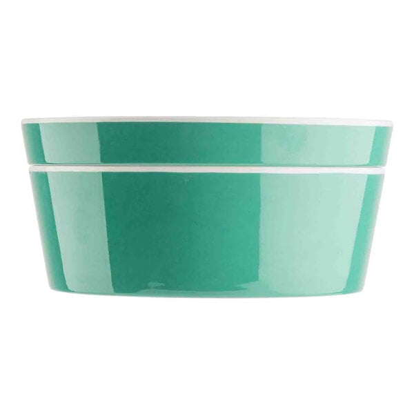 TableCraft Marvista Collection 1 Qt. Round Jade Melamine Bowl and Lid - 4/Case