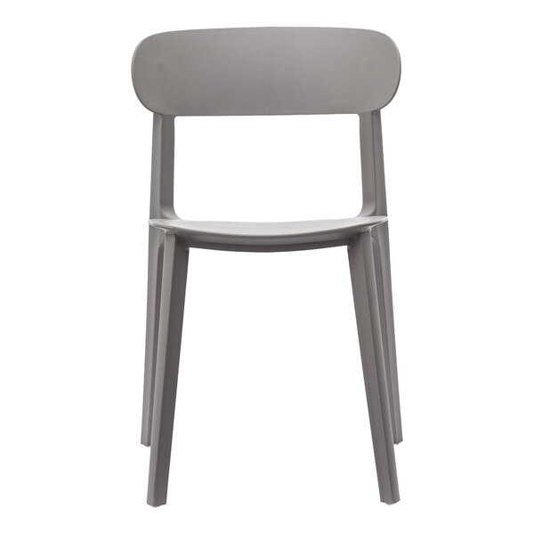 Flash Furniture Dover Gray Resin Indoor / Outdoor Stackable Side Chair
