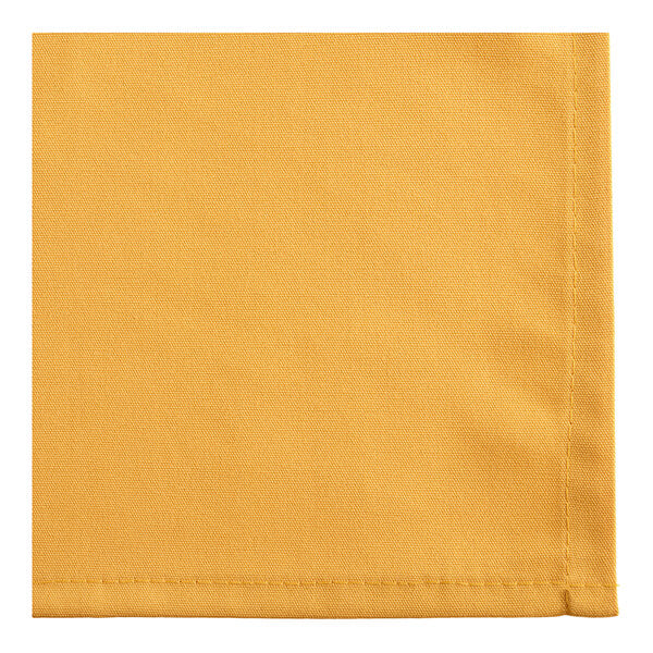 Oxford 20" x 20" Gold 100% Spun Single-Ply Polyester Cloth Napkin - 300/Case