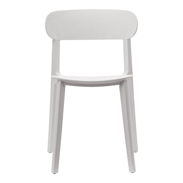 Flash Furniture Dover White Resin Indoor / Outdoor Stackable Side Chair