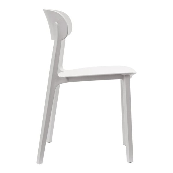 Flash Furniture Dover White Resin Indoor / Outdoor Stackable Side Chair