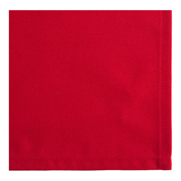 Oxford 20" x 20" Red 100% Spun Polyester Cloth Napkin - 144/Case