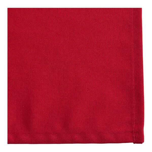 Oxford 20" x 20" Red 100% Spun Single-Ply Polyester Cloth Napkin - 300/Case