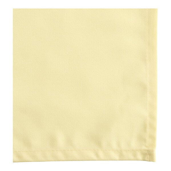 Oxford 20" x 20" Corn Yellow 100% Spun Polyester Cloth Napkin - 144/Case