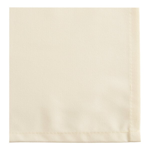 Oxford 20" x 20" Ivory 100% Spun Single-Ply Polyester Cloth Napkin - 300/Case