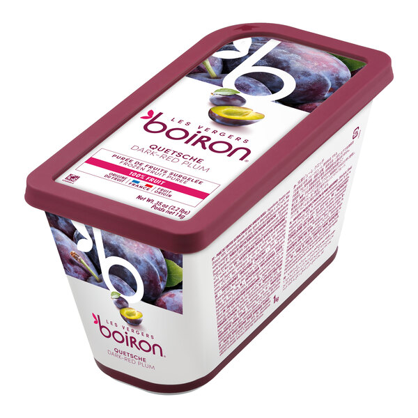 Les Vergers Boiron Dark Red Plum 100% Fruit Puree 2.2 lb. - 6/Case