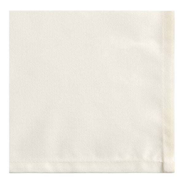 Oxford 20" x 20" Ivory 100% Spun Polyester Cloth Napkin - 144/Case