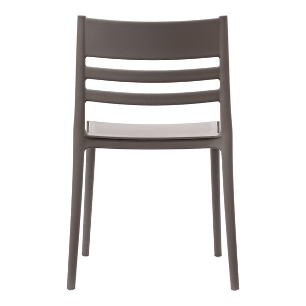 Flash Furniture Bridgeport Gray Resin Indoor / Outdoor Stackable Slat Back Side Chair