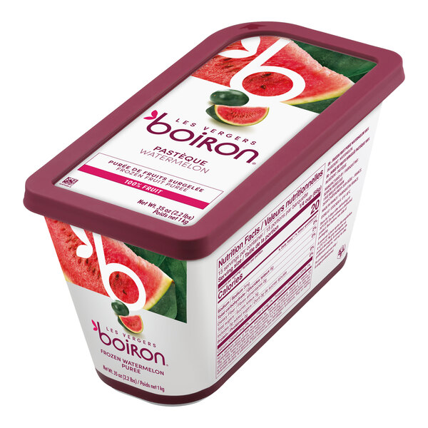 Les Vergers Boiron Watermelon 100% Fruit Puree 2.2 lb. - 6/Case