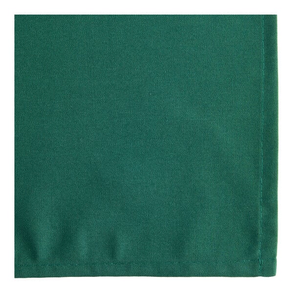 Oxford 20" x 20" Forest Green 100% Spun Single-Ply Polyester Cloth Napkin - 300/Case