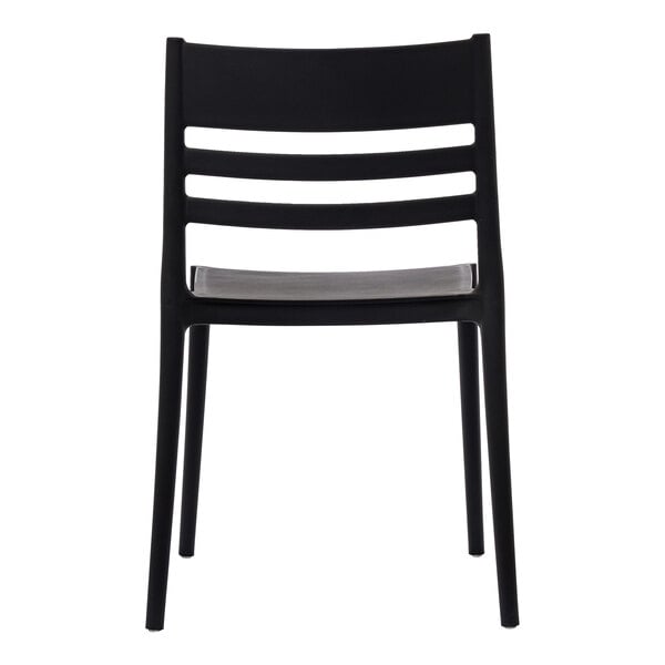 Flash Furniture Bridgeport Black Resin Indoor / Outdoor Stackable Slat Back Side Chair