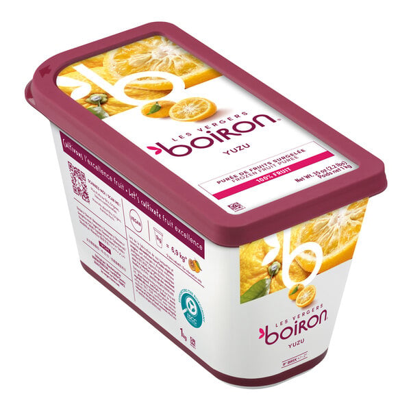 Les Vergers Boiron Yuzu 100% Fruit Puree 2.2 lb. - 6/Case