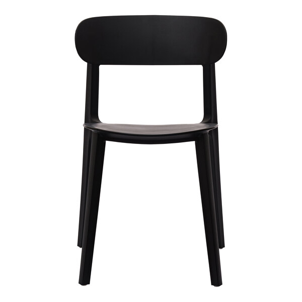 Flash Furniture Dover Black Resin Indoor / Outdoor Stackable Side Chair
