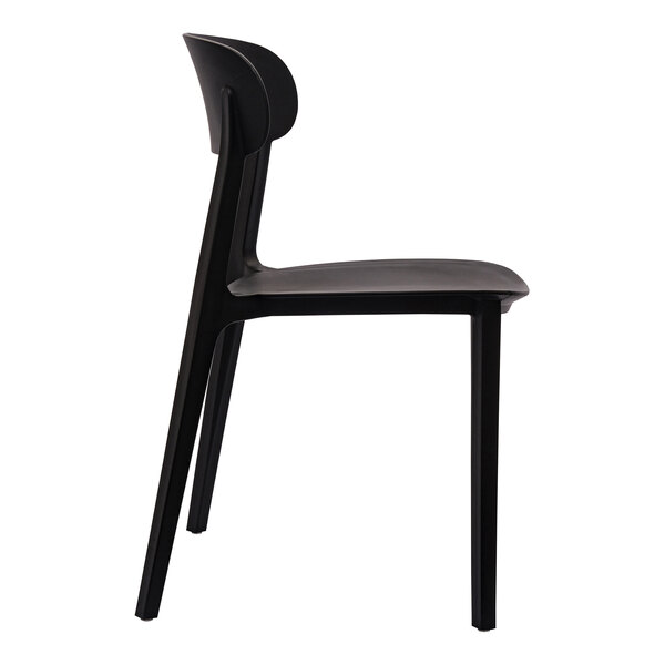 Flash Furniture Dover Black Resin Indoor / Outdoor Stackable Side Chair